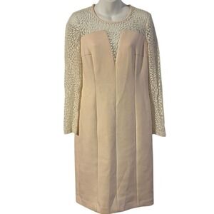 Calvin Klein Elegant Lace Sleeve Sheath Dress Formal Cocktail Evening Size 10